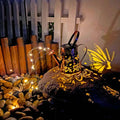 Butterfly pattern solar garden lamp with iron construction and warm white LED lighting