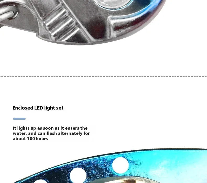 Luminous metal vib electronic lure in blue body and red body fishing bait