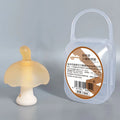 Small mushroom-shaped chewing gum made from food grade silicone gel with transparent storage box