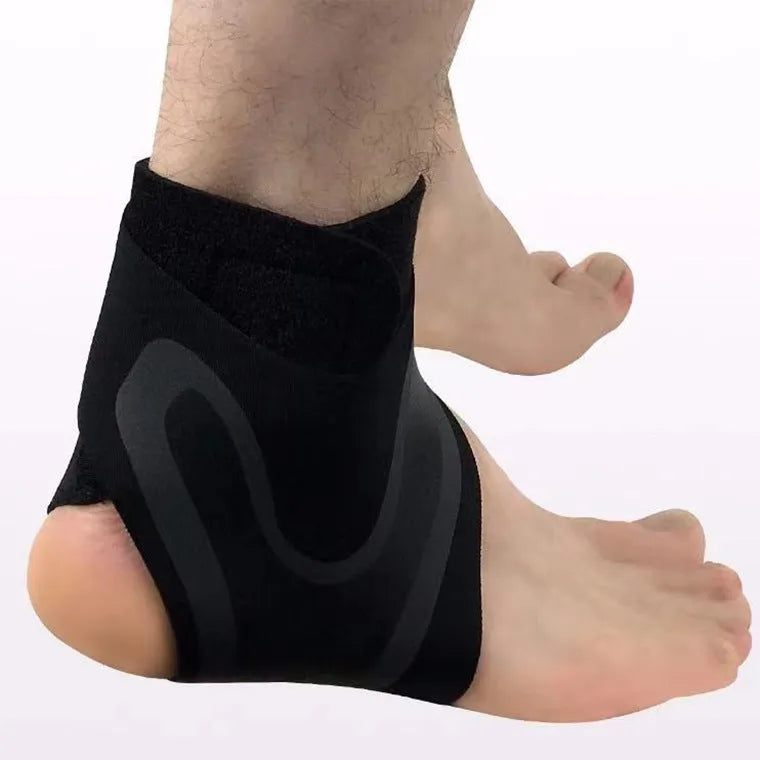 Ankle support brace for the left or right foot, shown on an ankle, suitable for running and sports recovery.