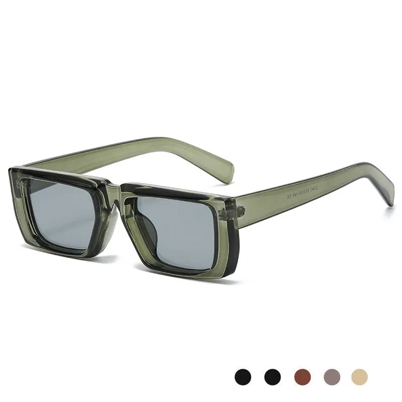 Special-shaped sunglasses with UV400 protection in multiple colour options including black and grey lens combinations