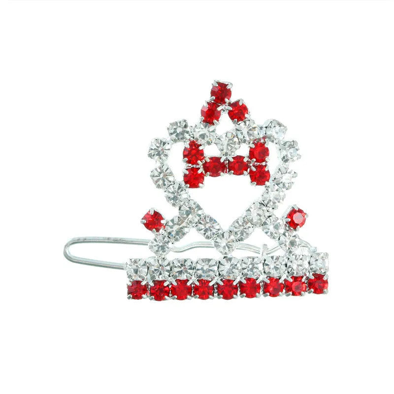 3cm princess crown barrette for small dogs and cats in pink colour decorative pet hair clip