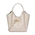 Genuine leather retro bucket bag with file compartment in lake blue colour option