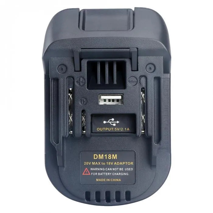 Black Milwaukee to Makita battery adapter converter for DM18M and H99F models
