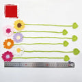 Hand-crocheted wool bookmark with Little Daisy design and flexible wire core in multiple colour options
