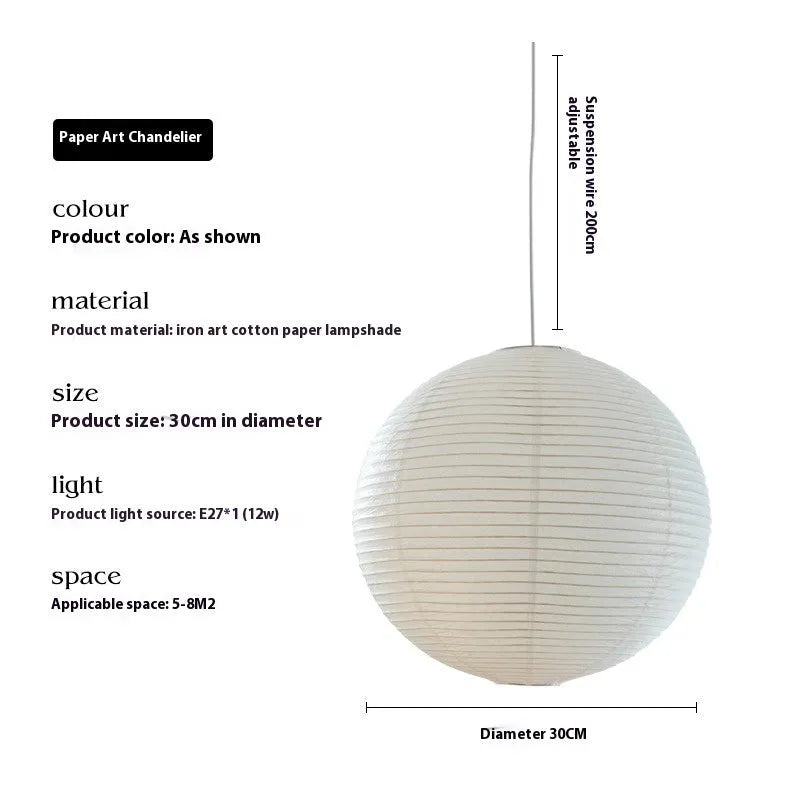 Ji Ji Feng Wind Xuan paper pendant lamp in modern simplicity style, flat diameter 50cm, for ceiling installation