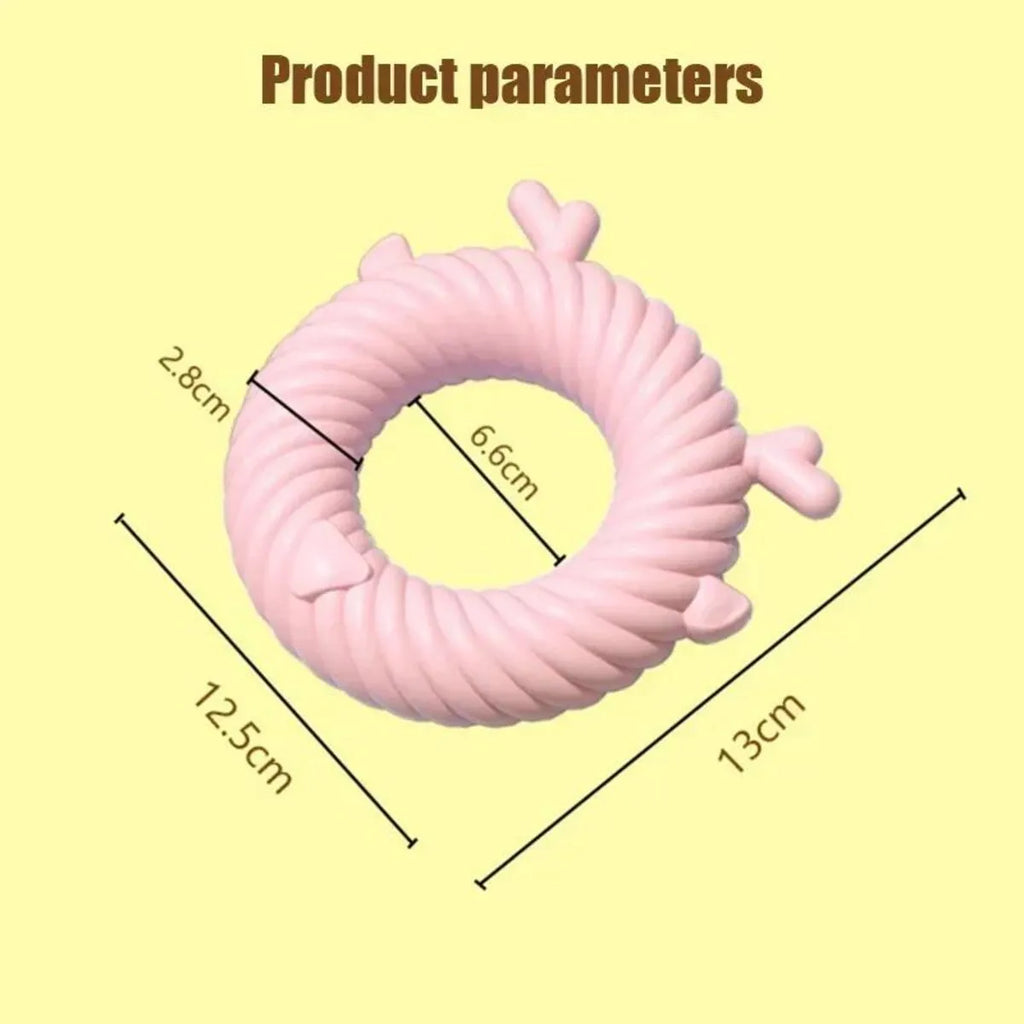 TPR dog chew toy in Light Sky Blue, 130g, 12.5x13cm, with spiral groove design for teeth cleaning