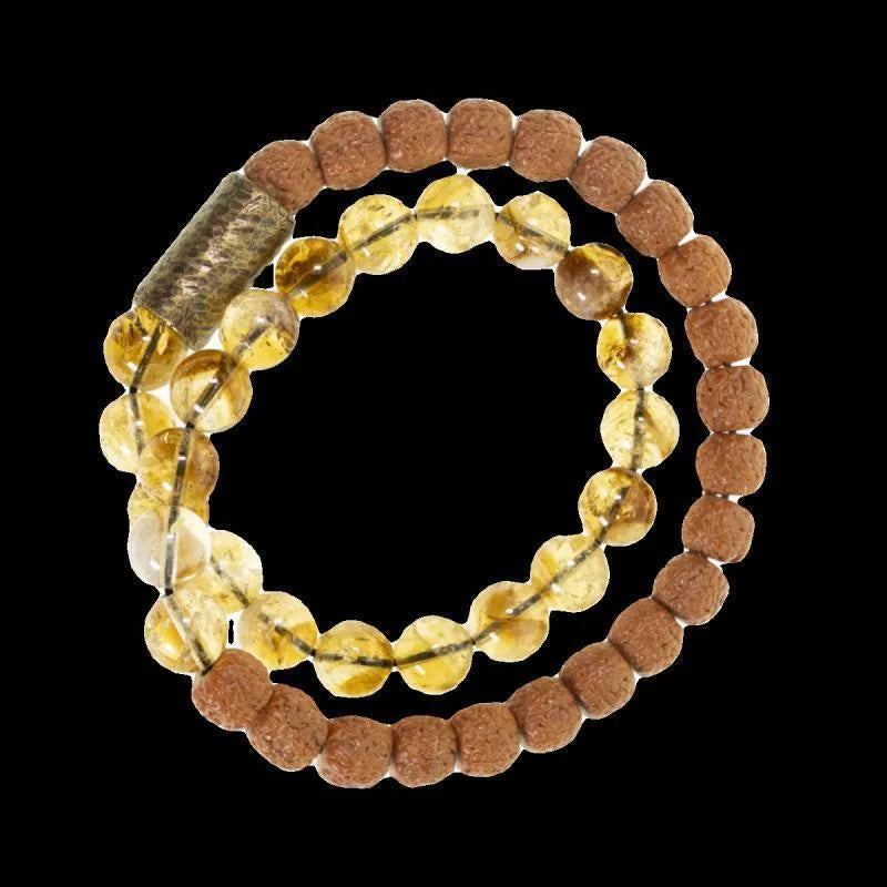 Retro citrine LCD double circle bracelet for girls and boys in sizes 15 to 18
