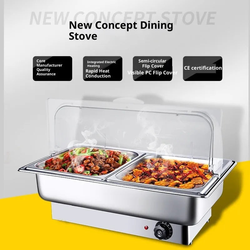 Commercial desktop insulated dining stove single basin shallow style metal plastic 640x460x300mm US 110V power supply