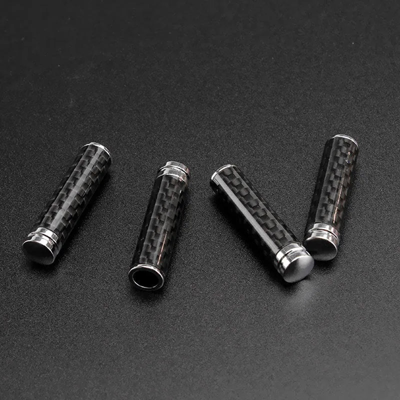 Four carbon fibre door lift decorative covers with metal base construction for universal vehicle fitment