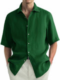 Men's washed cotton casual shirt in pure cotton fabric, regular fit cardigan style