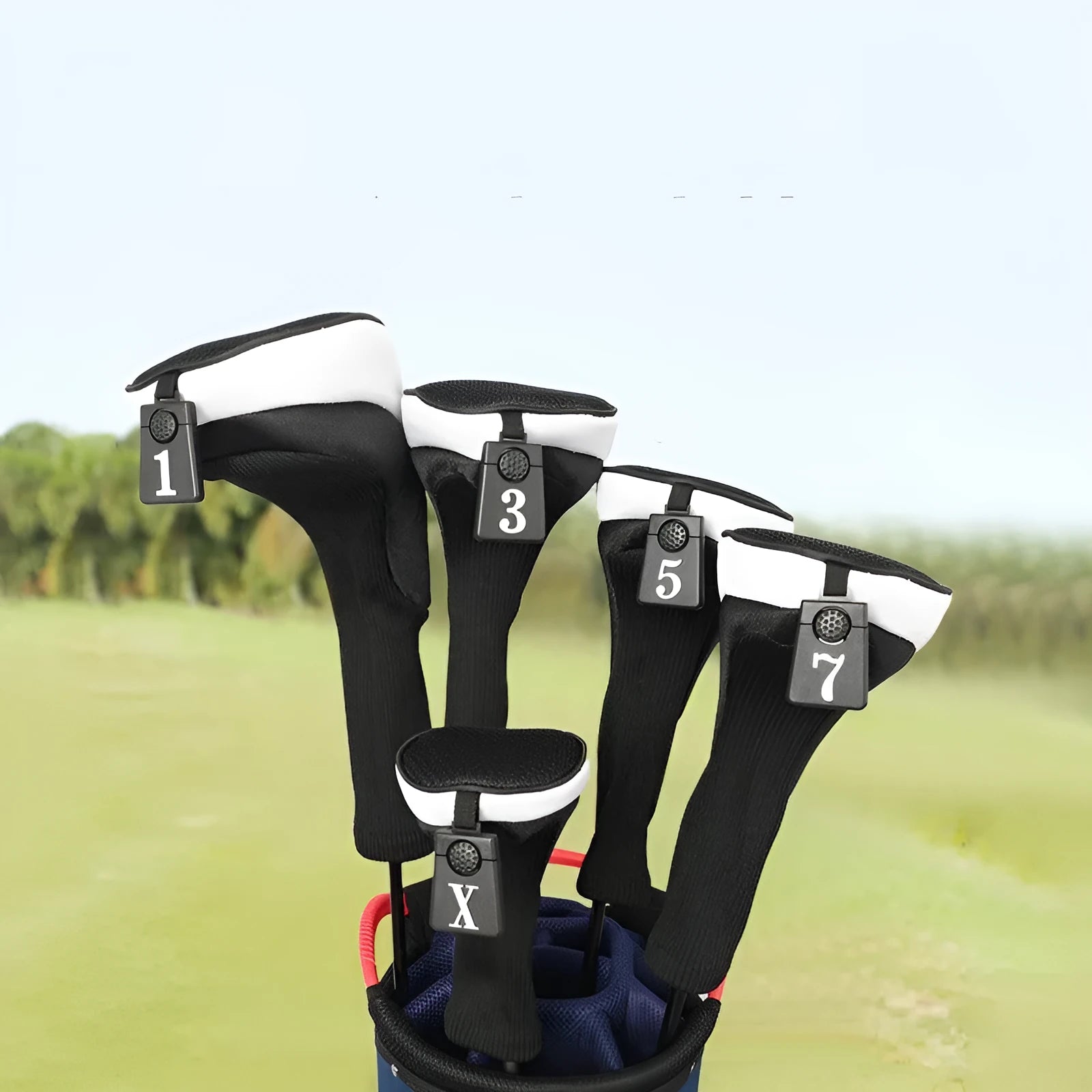 Orange golf protective case for driver or fairway wood with durable construction, side view