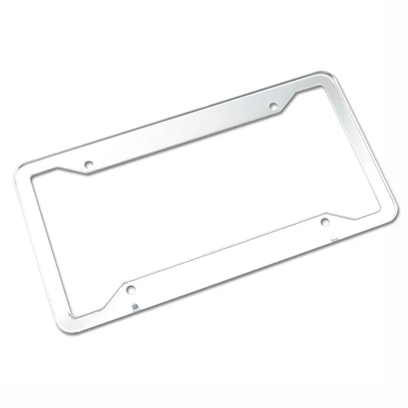 Aluminium alloy licence plate frame in four finish options showing dimensions 200×150×20mm
