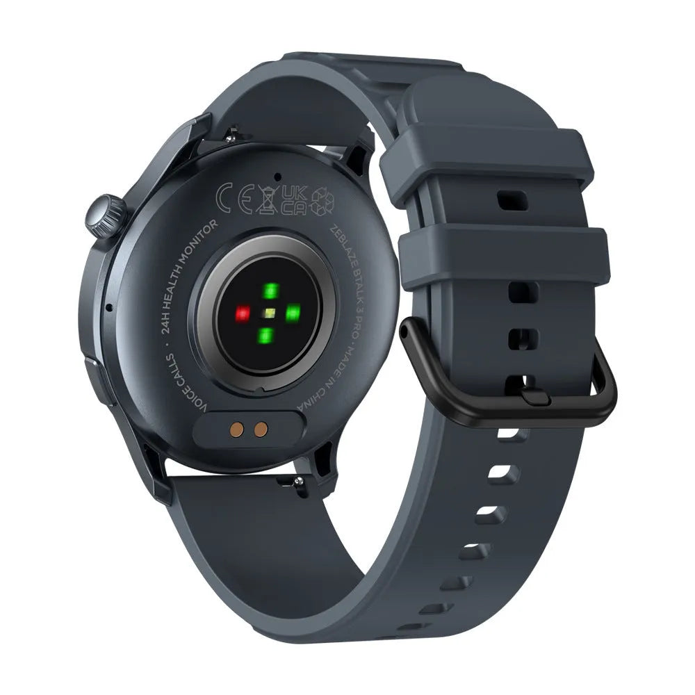Btalk 3 Pro smart watch with AMOLED display and touch button in gray colour