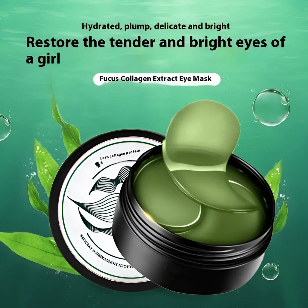Green seaweed extract eye mask sheets in 60-tablet pack with collagen essence