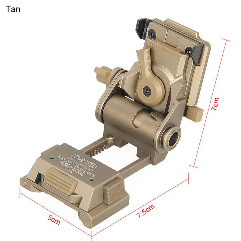 Strong Dark Earth metal alloy L4 G24 night vision helmet mount with breakaway base