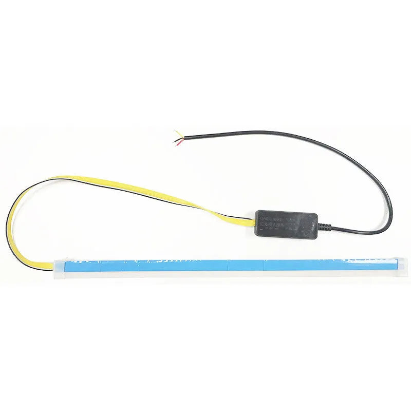 Flexible silicone car LED daytime running light strip with flowing turn signal animation