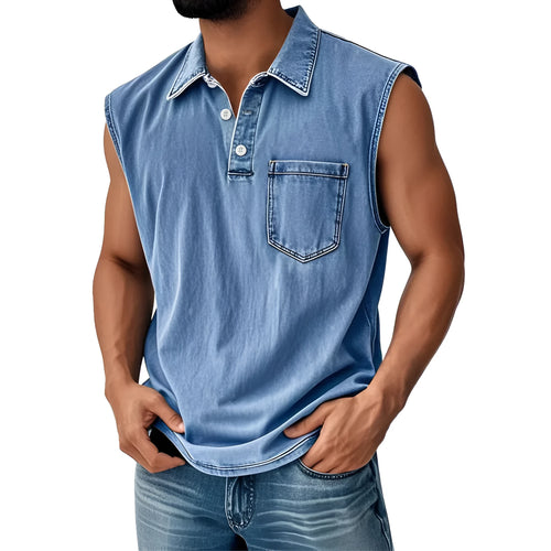 3D digital print men's loose fit button polo shirt short sleeve in polyester fibre, front view