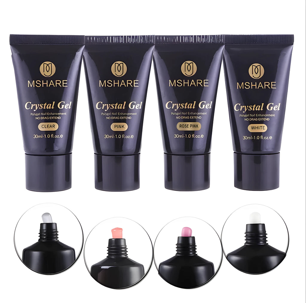 MSHARE Acrylic Poly Gel nail extension kit with UV builder gel and slip solution in pink, 30g tube