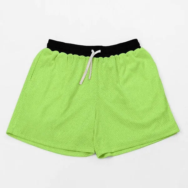 Men's mesh quick-drying shorts in solid colours for summer running and fitness training