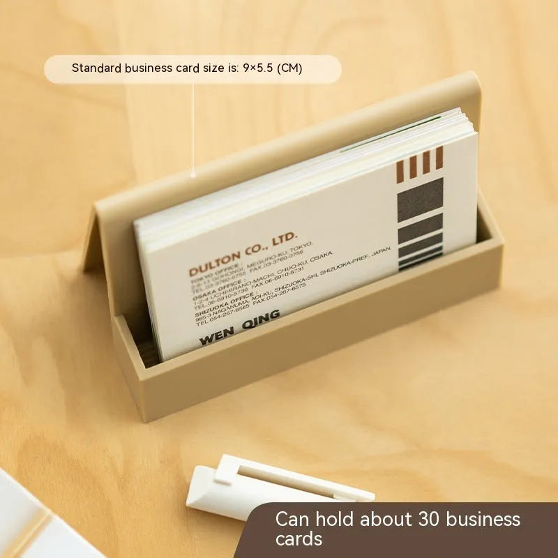 Creative PS business card stand geometric shape 2mm thickness holds 20 cards brown
