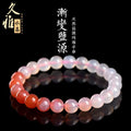 Natural gradient Yanyuan agate bracelet in a unisex geometry style on a wrist.