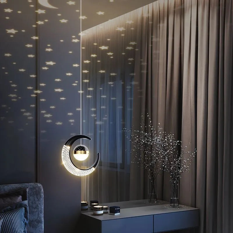 Adjustable pendant light in black or gold finish for living room or dining room, three-colour dimming, modern simple style