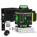 Self-leveling rotating laser level with green beam and rechargeable battery on wall sticker mount