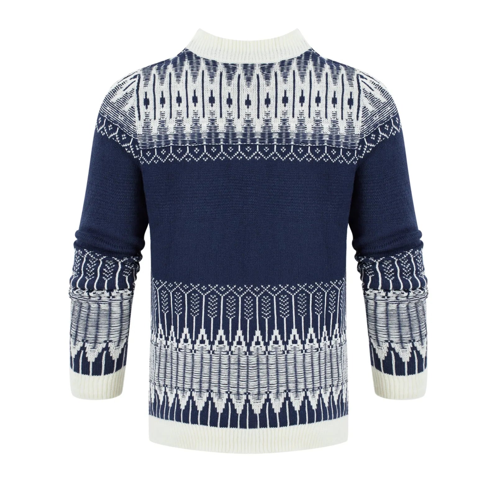 Men's knitted crew neck sweater with long sleeves in multiple size options