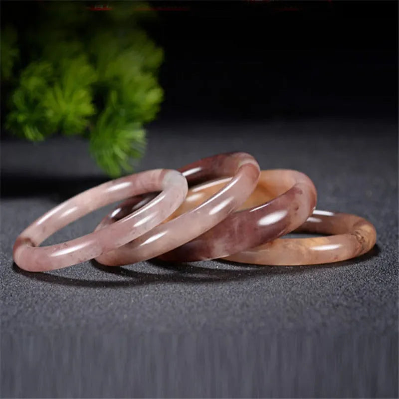 Jade violet bracelet for women made from natural quartz rock jade, flat bar style on white background