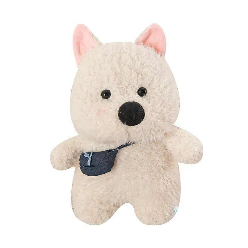 West Highland puppy plush toy with scarf style, 25cm height, soft stuffed dog.