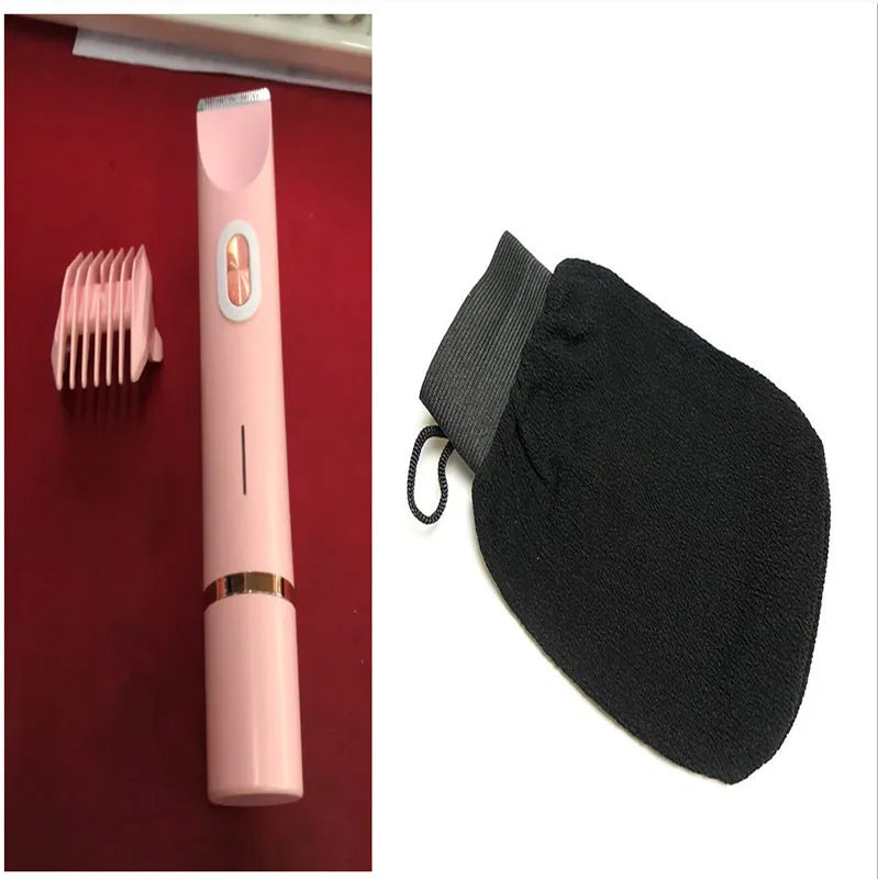 2-in-1 women's electric body hair trimmer double head shaver USB rechargeable pink for wet dry use on bikini line legs underarms