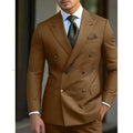 Men's regular fit two-piece business suit in chemical fibre blend available in multiple colours
