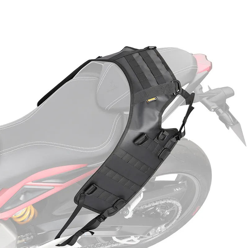 Black polyester motorcycle fuel tank mount base saddle 100x40cm on a bike tank surface