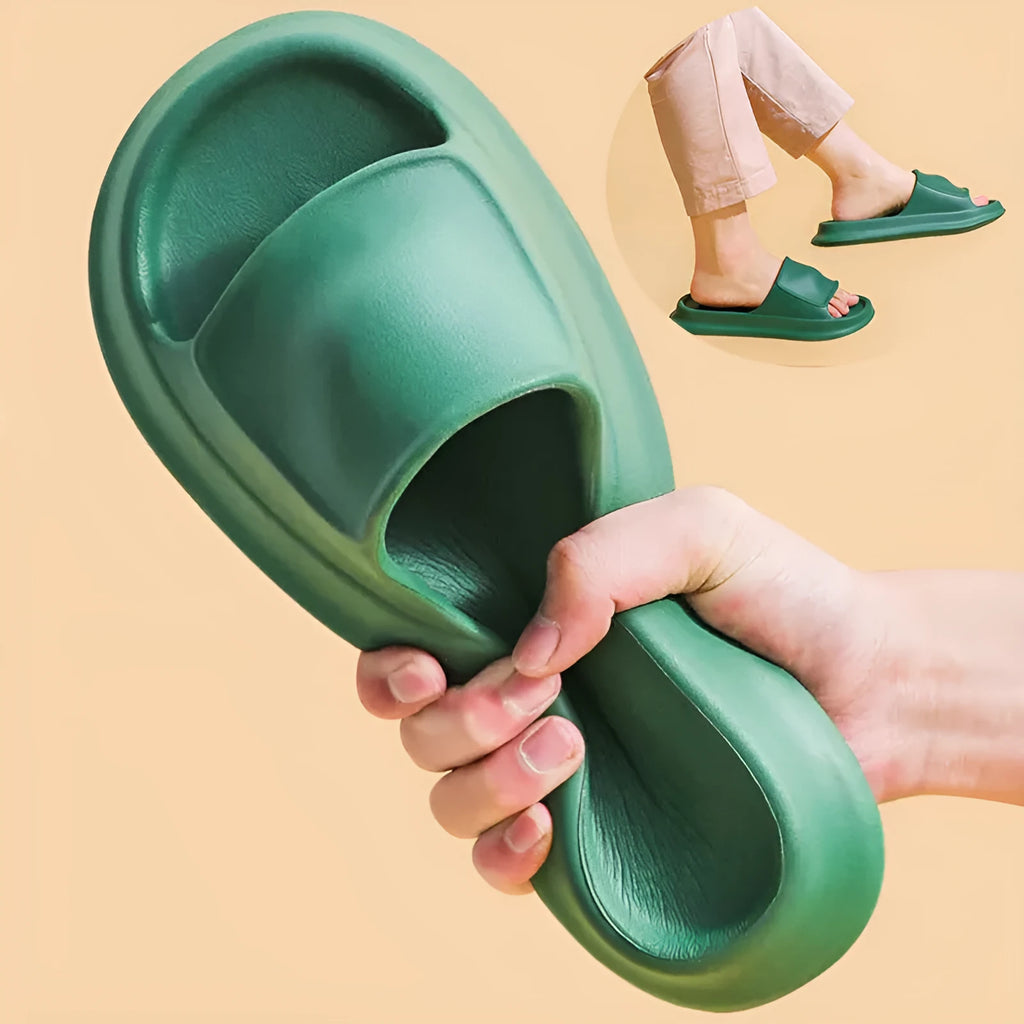 Soft EVA flip-flop slippers with thick 3.5cm sole in seven colour options