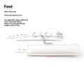 White PU sponge bondage set showing handcuffs, foot cuffs, and a neck cuff on a neutral background.