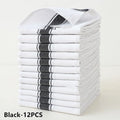 Polyester cotton blended kitchen dish towels with stripe pattern in five colour options