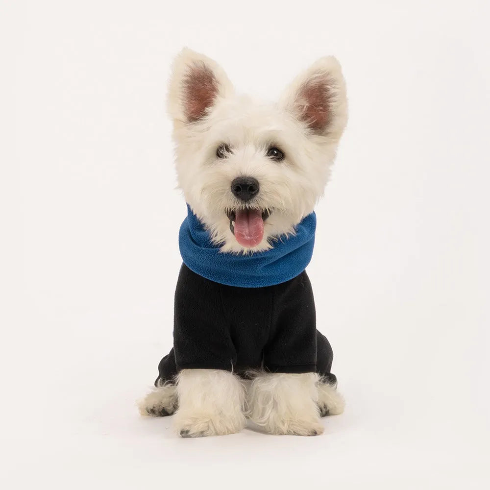 Pet warm collar detachable windproof four-leg clothes in polar fleece Argy Wormwood Green colour
