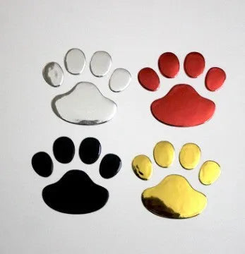 PVC car sticker with hand-shaped brush design and dog footprints pattern for bumper scratch coverage