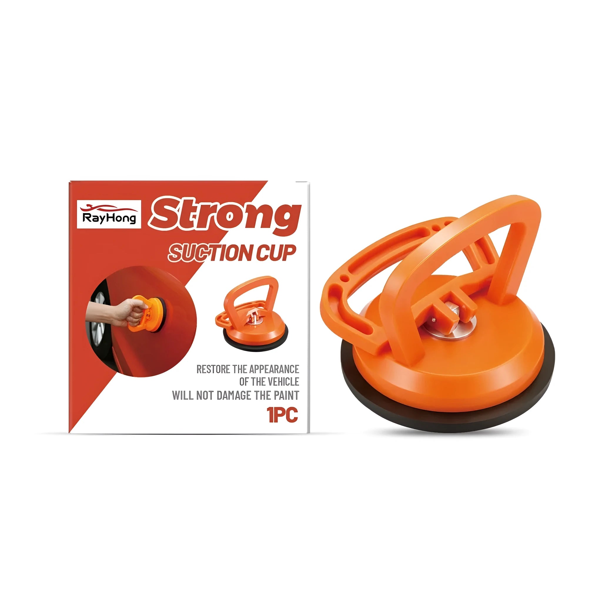 Heavy duty suction cup puller with plastic handle and rubber pad for lifting glass and tiles up to 120kg