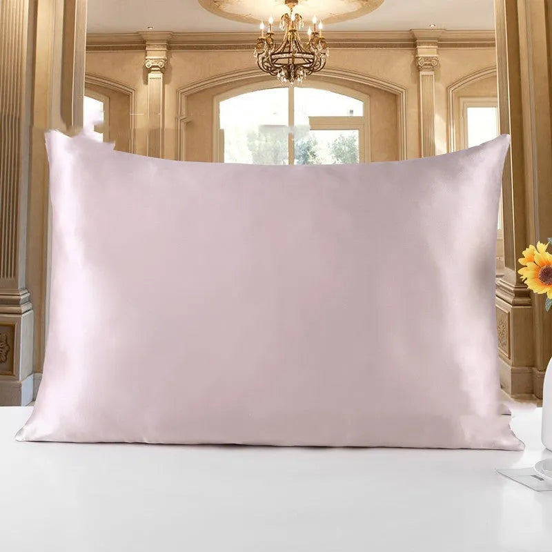 19 momme double-sided mulberry silk pillowcase with hidden zip closure in a neutral colour