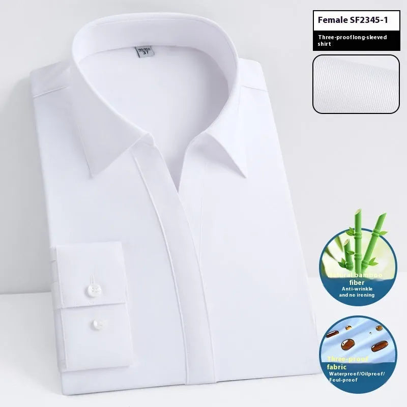 Men's bamboo fibre business shirt in slim fit with square collar, available in solid colours