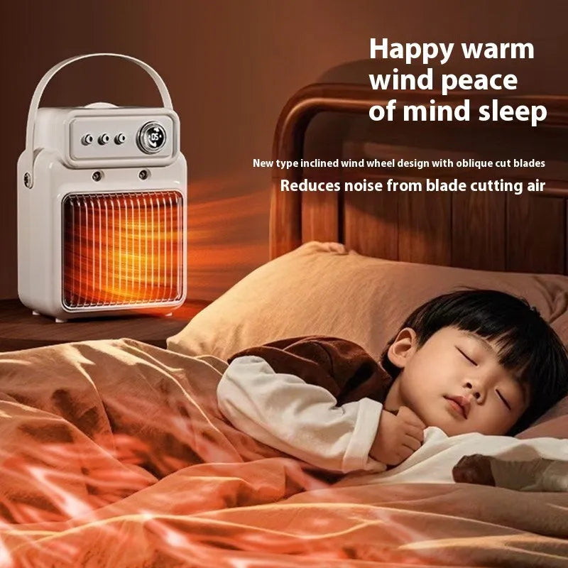 White 1200W 2 in 1 humidifying PTC room heater with spray mist, 19cm x 25cm, for office or bedroom use