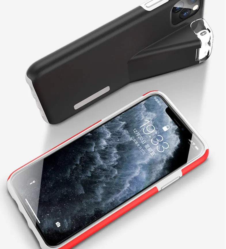 2-in-1 matte acrylic and silicone case cover for iPhone and AirPods charging case in black