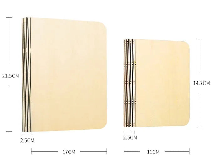 Solid wood book light with USB cable, three sizes available, white and warm white light options