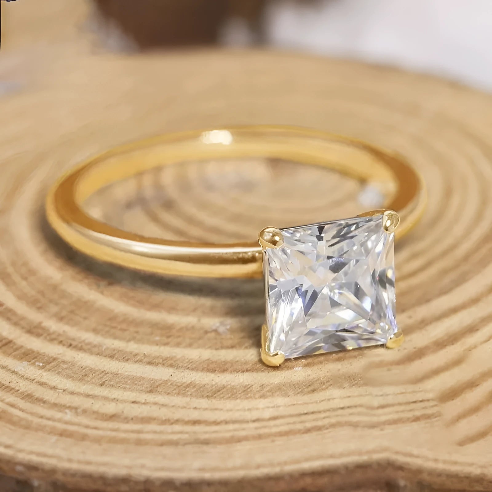 A simple geometric 925 silver women's ring in a choice of silver, gold, or rose gold finish.