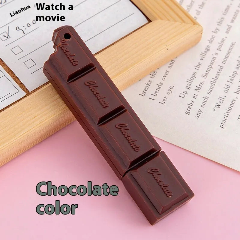 Cartoon chocolate bar ballpoint pen in pink, beige, or brown with 0.5mm bullet tip.