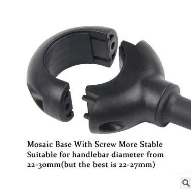 Hose adjustment bicycle rearview mirror in black colour with metal construction for universal handlebar fit