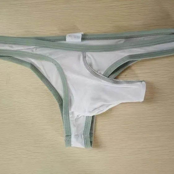 Men's ice silk fabric briefs in seven colours showing small briefs design with M L XL size options