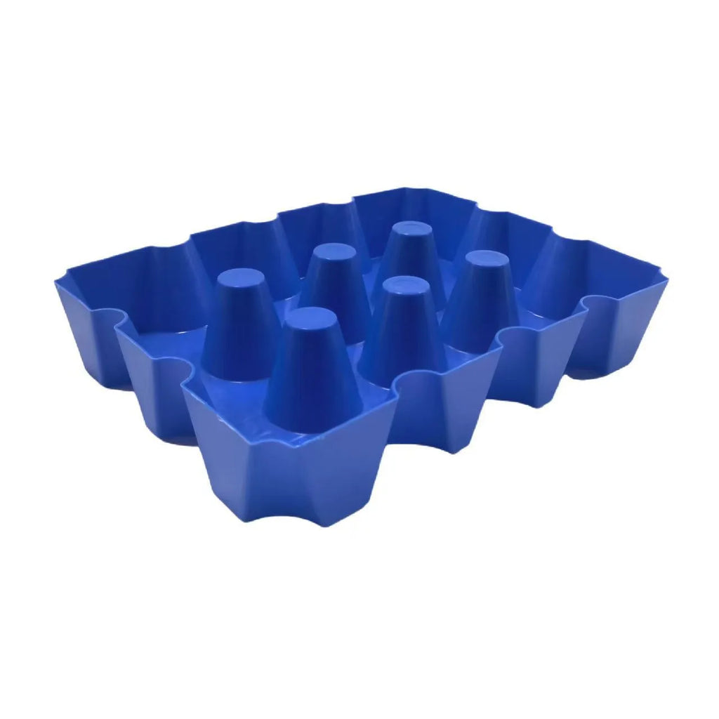Blue PP plastic outdoor ice tray measuring 34 by 22 by 6 cm for camping and barbecue use